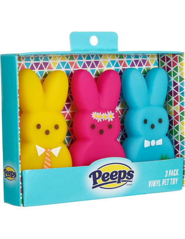 Juguetes para Perros Peeps 3 Piezas Conejos Vinilo 10 cm