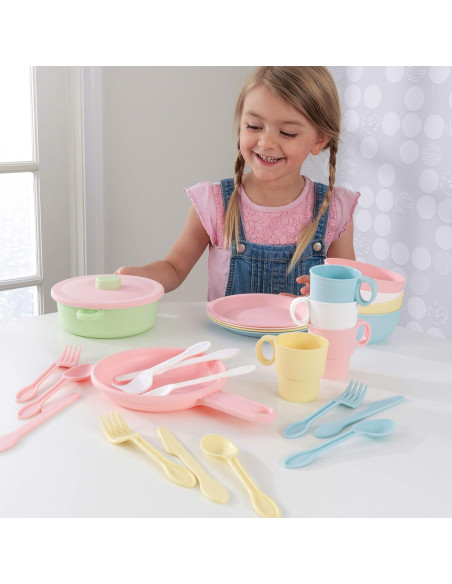 Juego de cocina 27 piezas KidKraft pastel para niños Juego de cocina 27 piezas KidKraft pastel para niños