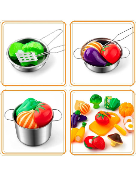 Juego de Cocina Infantil 26 Piezas Tigerhu - Utensilios y Alimentos Juego de Cocina Infantil 26 Piezas Tigerhu - Utensilios y Alimentos