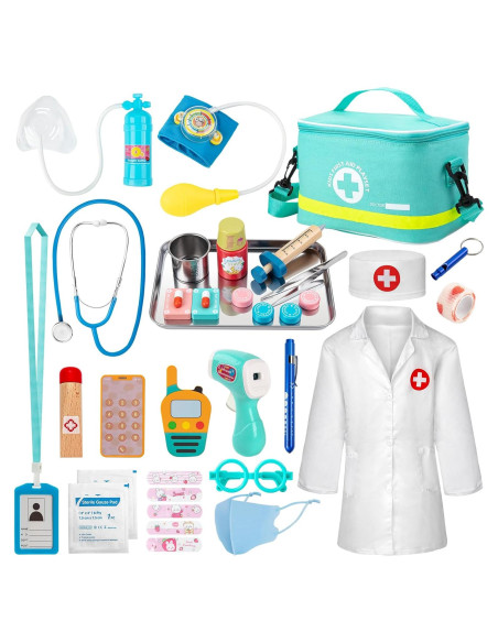Kit de Doctor para Niños Sundaymot 34 Piezas con Estetoscopio Kit de Doctor para Niños Sundaymot 34 Piezas con Estetoscopio