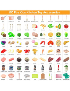 Juego de Cocina 150 Piezas JokerKing Rosa para Niños 2