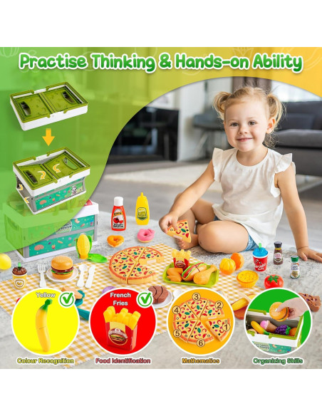 Juego de Comida de Juguete 78 Piezas para Cocina Infantil Juego de Comida de Juguete 78 Piezas para Cocina Infantil