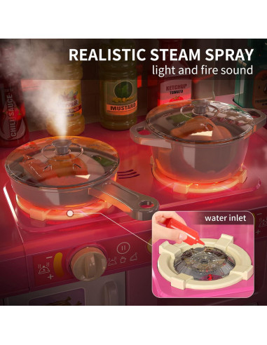Juego de Cocina de Imaginación MSKOLER para Niñas 3-8 Años