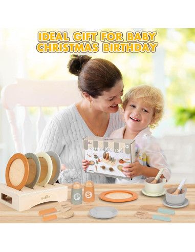 Juego de cocina de madera Dreamon 27 piezas para niños