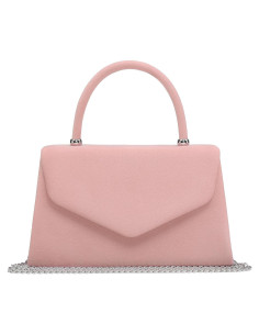 Bolso de Noche Dasein para Mujeres Terciopelo Rosa 21.6x12.7cm