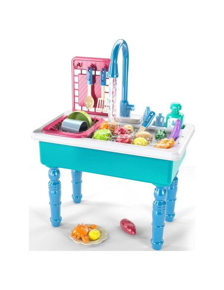 Fregadero de Cocina Juguete SmartChef Azul con Agua Corriente Fregadero de Cocina Juguete SmartChef Azul con Agua Corriente