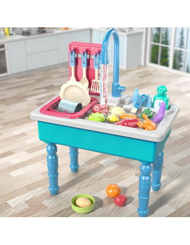 Fregadero de Cocina Juguete SmartChef Azul con Agua Corriente