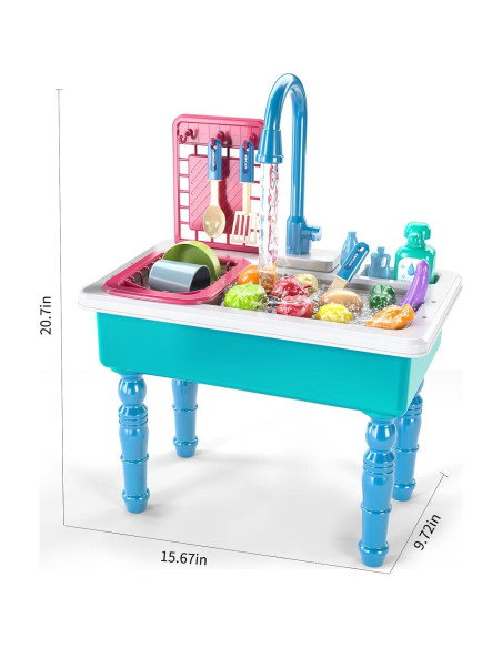 Fregadero de Cocina Juguete SmartChef Azul con Agua Corriente Fregadero de Cocina Juguete SmartChef Azul con Agua Corriente