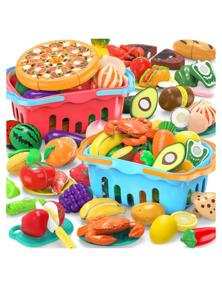 Set de Comida de Juego 120 Pcs MOEAWS para Niños Set de Comida de Juego 120 Pcs MOEAWS para Niños
