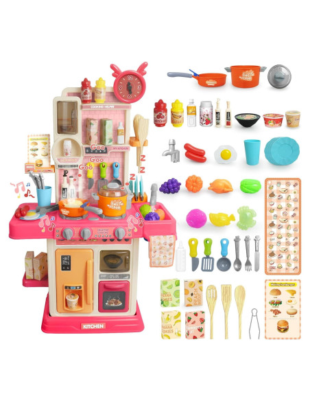 Juego de Cocina para Niños RedCrab Rosa 75 cm con Luz y Sonido Juego de Cocina para Niños RedCrab Rosa 75 cm con Luz y Sonido