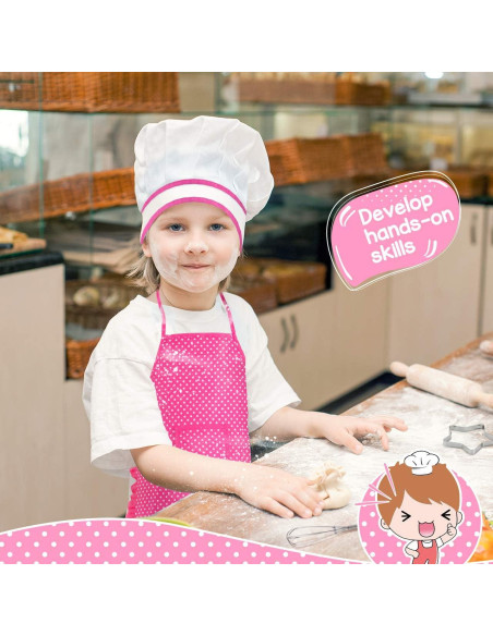 Conjunto Disfraz de Chef para Niños Rosa - Delantal y Accesorios Conjunto Disfraz de Chef para Niños Rosa - Delantal y Accesorios
