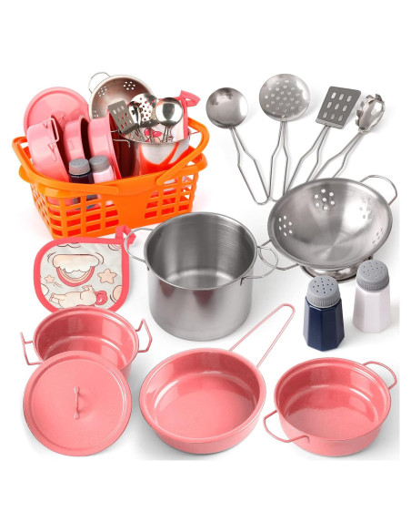 Juego de Cocina para Niños Veitch 14 Piezas Rosa Juego de Cocina para Niños Veitch 14 Piezas Rosa