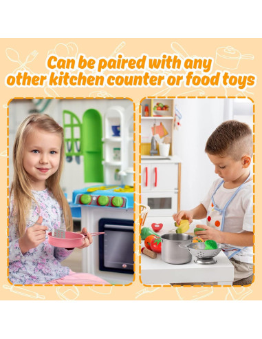 Juego de Cocina para Niños Veitch 14 Piezas Rosa