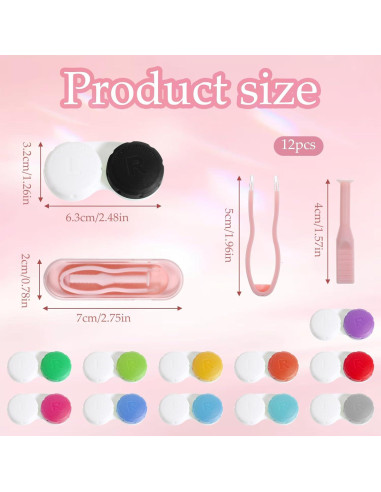 Estuche para Lentes de Contacto LIQWEI 12 Piezas Colorido Portátil
