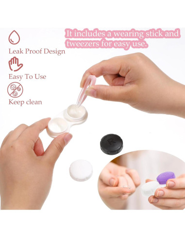 Estuche para Lentes de Contacto LIQWEI 12 Piezas Colorido Portátil