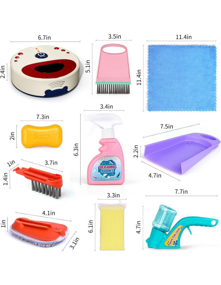 Juego de Limpieza para Niños Jovow 10 Piezas Aspiradora Realista Juego de Limpieza para Niños Jovow 10 Piezas Aspiradora Realista