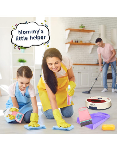 Juego de Limpieza para Niños Jovow 10 Piezas Aspiradora Realista