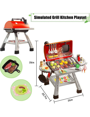 Juego de Parrilla Barbacoa Kimicare 63 Piezas para Niños