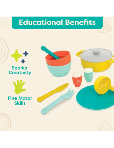 Set de Cocina Mini Chef B. toys - 33 Piezas para Niños