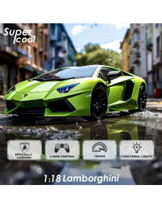 Coche RC QUN FENG Lamborghini Aventador 1:18 Verde 2