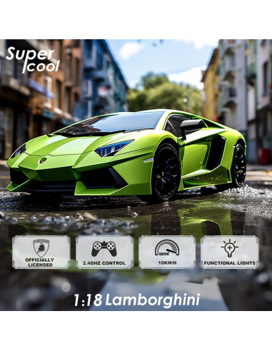Coche RC QUN FENG Lamborghini Aventador 1:18 Verde
