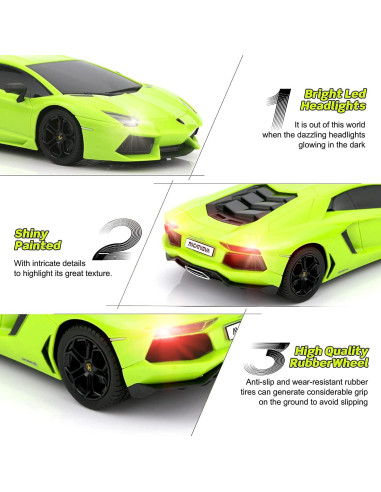 Coche RC QUN FENG Lamborghini Aventador 1:18 Verde