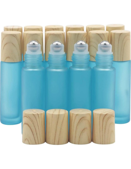 Botellas de Aceite Esencial Ellbest 16pcs 10ml Vidrio Cian-azul Mate Botellas de Aceite Esencial Ellbest 16pcs 10ml Vidrio Cian-azul Mate