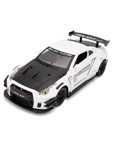 Coche a Escala 1/24 BDTCTK Nissan GTR Blanco con Luz y Sonido