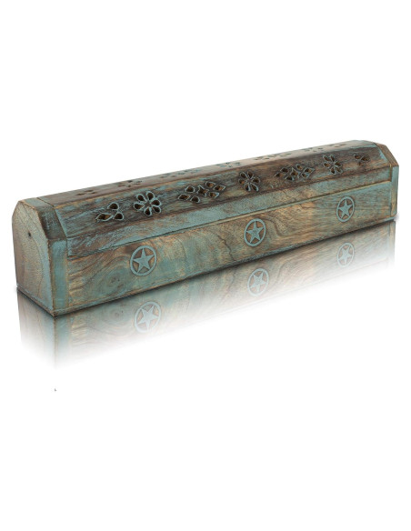 Soporte de Incienso de Madera de Mango Ecológico Azul 30.48 cm Soporte de Incienso de Madera de Mango Ecológico Azul 30.48 cm