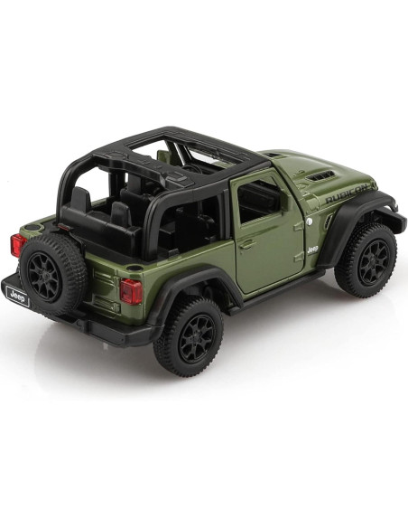 Coche de Metal a Escala 1/36 Jeep Wrangler Rubicon Verde Coche de Metal a Escala 1/36 Jeep Wrangler Rubicon Verde