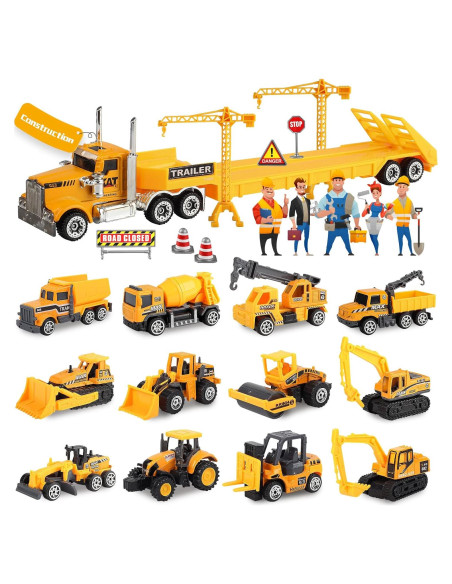 Set de Juguetes de Construcción Oriate 28pcs con Vehículos Diecast Set de Juguetes de Construcción Oriate 28pcs con Vehículos Diecast