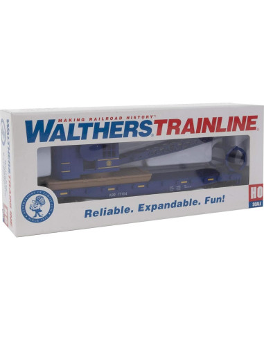 Carro Plano Walthers Trainline HO con Grúa de Madera - Alaska