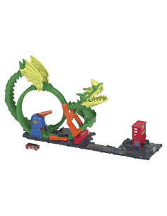 Set Pista Hot Wheels Mattel Estación Bomberos con Dragón
