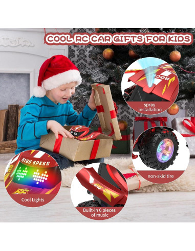 Coche RC Acrobático ITEFDTUTNE Todo Terreno 360 Luz y Música