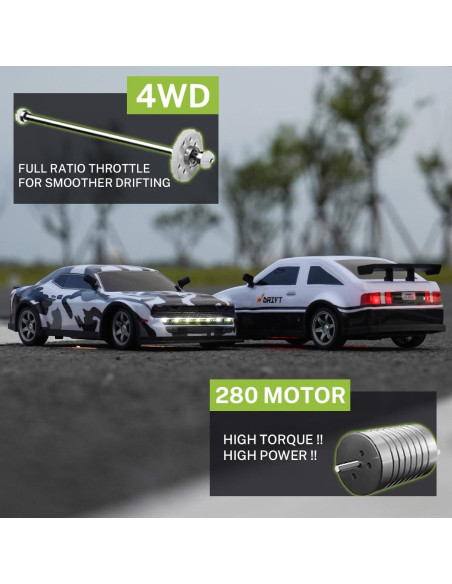 Coche RC Drift ACAMMZAR 1:16 25KM/H 4WD con Luces LED Coche RC Drift ACAMMZAR 1:16 25KM/H 4WD con Luces LED