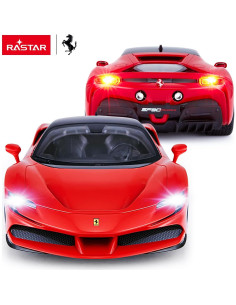 Coche RC Rastar Ferrari SF90 Stradale 1:14 Rojo 8 km/h 2