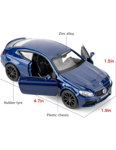 Coche de Juguete Benz C63 S AMG 1:36 Azul RMZ City