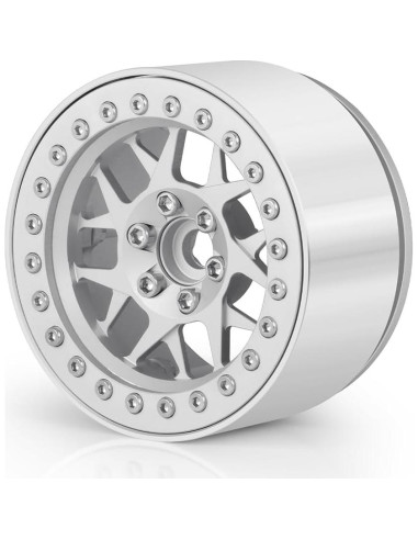 Ruedas Beadlock MOHERO 1/10 para Coche RC Crawler Plata