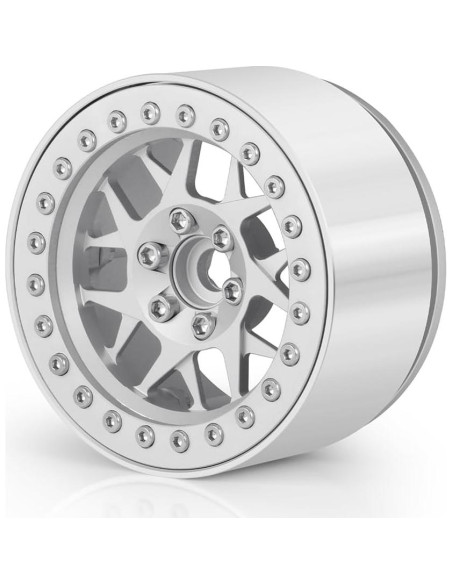 Ruedas Beadlock MOHERO 1/10 para Coche RC Crawler Plata Ruedas Beadlock MOHERO 1/10 para Coche RC Crawler Plata
