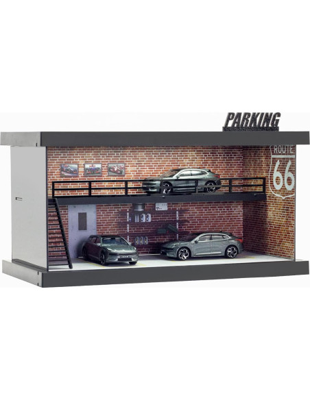 Escena de Estacionamiento Gtcwmx 1:64 con LED y Acrílico Escena de Estacionamiento Gtcwmx 1:64 con LED y Acrílico
