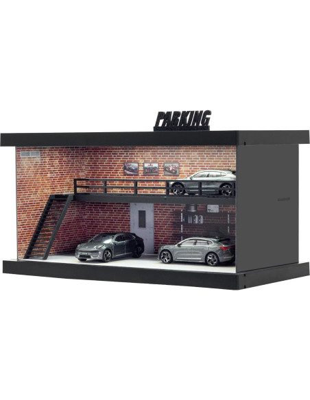 Escena de Estacionamiento Gtcwmx 1:64 con LED y Acrílico Escena de Estacionamiento Gtcwmx 1:64 con LED y Acrílico
