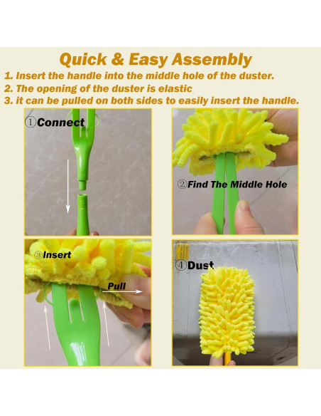 Recambios de Duster Pesado SoliFairy 4 Piezas + Mango Amarillo Recambios de Duster Pesado SoliFairy 4 Piezas + Mango Amarillo