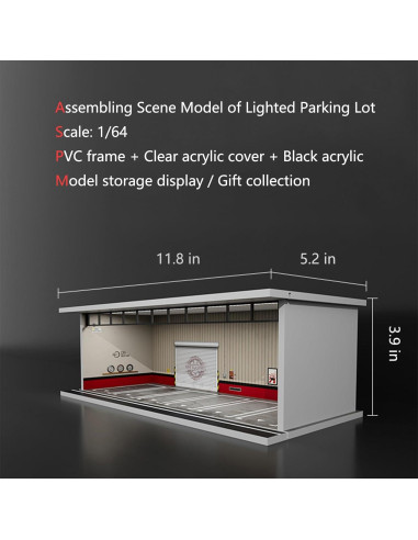 Estuche de Exhibición Bivitre 1:64 con Luz LED y Acrílico
