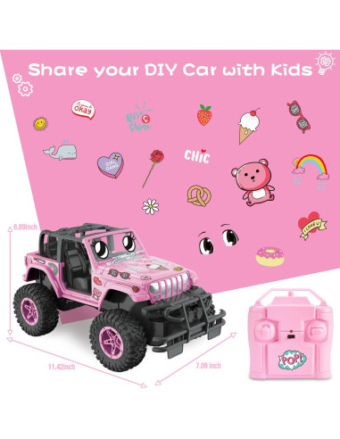 Coche RC NQD Rosa 1:16 Recargable 80 Min Juguete Niñas