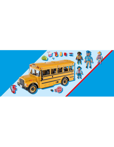 Autobús Escolar Playmobil 70983 con 4 Figuras y Accesorios