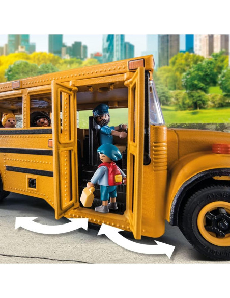 Autobús Escolar Playmobil 70983 con 4 Figuras y Accesorios Autobús Escolar Playmobil 70983 con 4 Figuras y Accesorios
