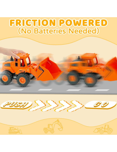 Juguetes de Construcción Beestech Camiones Fricción 4 Piezas Juguetes de Construcción Beestech Camiones Fricción 4 Piezas