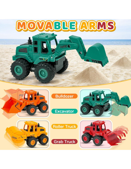 Juguetes de Construcción Beestech Camiones Fricción 4 Piezas Juguetes de Construcción Beestech Camiones Fricción 4 Piezas