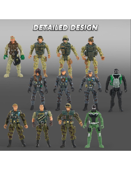 Juego de Soldados Militares JOYIN 12 Figuras 10 cm Juego de Soldados Militares JOYIN 12 Figuras 10 cm