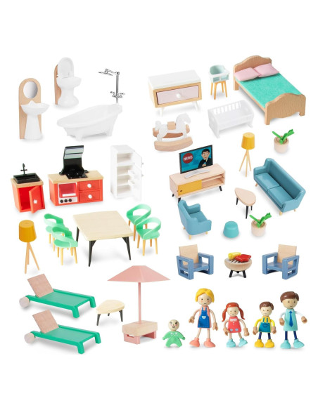 Juego de Muebles Casa de Muñecas 43 Piezas Beijng Feize Juego de Muebles Casa de Muñecas 43 Piezas Beijng Feize